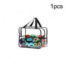 1-3 piezas de bolsa de almacenamiento de juguetes de PVC transparente, bolsa de almacenamiento de rompecabezas de playa, impermeable para viajes con cierre de cremallera, bolsa para lavar y enjuagar. - 1 pieza - Ver 9