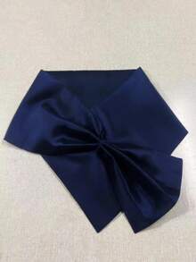 Silk Criss-Cross Elegant Versatile Shawl Vest For Bride & Bridesmaids, Solid Color,Festival,Party - Navy Blue - View 3