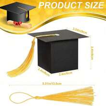 10 pezzi/20 pezzi Forniture per decorazioni di laurea, Scatole per caramelle di laurea, Scatole a forma di tocco di laurea fai-da-te, Regalo di laurea, Decorazioni per feste di laurea - multicolore - Visualizzare 5