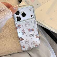 Funda de teléfono con estrellas azules transparentes y brillo en relieve, adecuada para 17 Pro, 16, 13/15 con brillo transparente, a prueba de golpes 14, apta para 17, con estilo lindo, creativo, geométrico, de dibujos animados, adorable, fresco, de nicho, estilo Ins - transparente - Ver 3