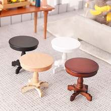 4 Colors Mini Wooden Round Table - Comes With Mini White Lace Tablecloth, Mini Round Table In White Box, Decorative Ornament, Miniature Furniture Model, Dollhouse Toy, 1:12 Scale Round Table Model, Micro Landscape Room Decor, Exquisite Wooden Craft - Multicolor - View 11