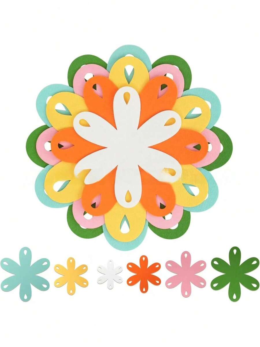 1 Pack Multicolor Flower Felt Pot Separators, 2mm Thick Anti-Scratch Pan Protector Pads, Heat Resistant Non Slip Felt Coasters, Reusable Cookware Divider For Stacking Pots Bowls Pans, Kitchen Storage Protection - Multicolor - View 1