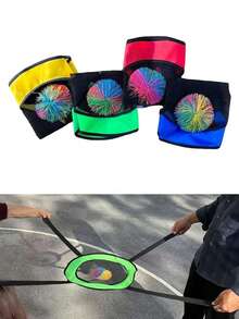 1 Set Dual-Player Interactive Toss And Catch Game, Suitable For Family Outdoor Entertainment And Sports, Can Be Used Indoors/Outdoors - Multicolor - View 3