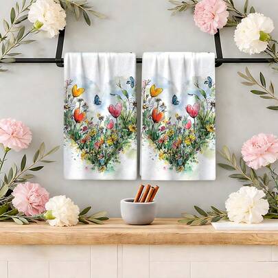 Bộ 1/2/4/6 khăn lau bát đĩa in hoa nhiều màu sắc - kích thước 16x24 inch, khăn bếp mềm mại với họa tiết hoa, kiểu dáng hiện đại, có thể giặt máy, dùng để trang trí theo mùa, có thể dùng làm khăn ăn, tấm lót bàn, quà tặng tân gia, phù hợp cho nhà bếp, phòng tắm, hoạt động ngoài trời, tiệc tùng, trang trí tiệc trà chiều, đồ dùng gia đình.