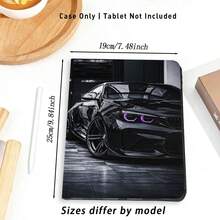 1个带笔槽的翻盖式平板电脑保护套，兼容三星A9/A9+/S9/S9FE/A11/A11+/S11/S10 FE/S10 FE+/S10 Lite，黑色跑车图案，也兼容iPad A16 2025、Air 11/13、M3 2025、Mini 7 A17、Pro 2024、Air 11/13、M2 2024、Pro 11/13、M4 2024、Pro 12.9、7/8/9代、10.2、10代、10.9、Air 4/5/6/7/8、10.9、Pro 11、4/5/6代、Mini 6、SE 11、荣耀、Matepad SE 11。 - 彩色 - 查看 5