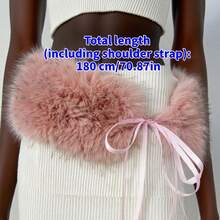 Y2K Retro Subculture Baddie D.I.A. One-Piece Furry Waist Belt With Tie Strap, Faux Fur Waist Chain (Including Tie Strap) - Multicolor - View 5
