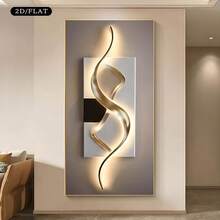 1Pc Wooden Frame Wrapped Canvas Painting, Modern Abstract Light And Shadow Sculpture Wall Decoration, Modern Living Room And Bedroom Wall Decoration, Home And Office Wall Decoration, Perfect Gift And Home Decoration, Wrapped Canvas Painting, 2D Flat - 有框架 - 查看 1