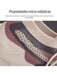Zapatillas De Tenis Transpirables Color Block Para Mujer - Rosa - Ver 4