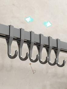 6/10/14 Hooks Modern Metal Baseball Cap Rack, Wall Mounted Hat Holder Display Organizer For Closet Door, Bedroom Entryway, Laundry Room - Multicolor - View 9