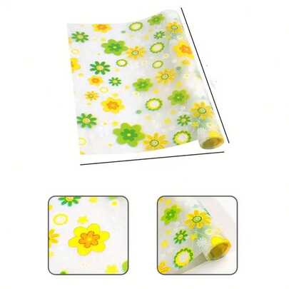 Waterproof, Non-Slip, Adhesive-Free, Trimmable Floral Design Cabinet Mat, Refrigerator Organizer Mat, Drawer Liner, Wardrobe And Bathroom Mat