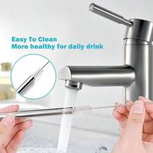 Stainless Steel Straws IceFlow Tumbler 30 Oz, 3 Pack Metal Reusable Straws With 2 Straw Cleaner Brushes IceFlow Tumbler Accessories - 3 món bằng thép không gỉ - Xem 6