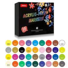 1/12/24色丙烯颜料马克笔，细头和斜头，高遮盖力，防水耐光，适用于岩石彩绘、3D打印、鸡蛋、木材、玻璃、陶瓷、DIY工艺品等。 - 筆 - 查看 12