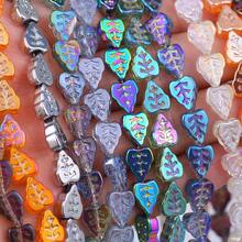 Approx. 65pcs Colorful Maple Leaf Shaped Glass Beads, DIY Jewelry Making Supplies, Spacer Beads - Maple Leaf Beads - View 3