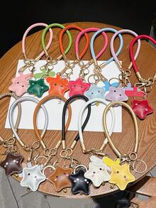 1 chiếc móc khóa đeo tay hình ngôi sao mềm mại, mặt dây chuyền hình chuông dễ thương, móc khóa chống thất lạc tiện dụng. - Nhiều màu - Xem 1