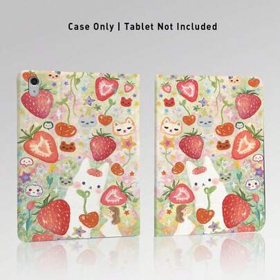 1 chiếc ốp lưng máy tính bảng dạng gập họa tiết dâu tây, mèo và sao, có khe cắm bút, tương thích với Honor Pad 8/9/10, Honor GT 11.5inch/X7/X8A/X9/X8Pro/X9Pro/V9/V8 Pro, Matepad 11 Inch 2023/2022, Apple thế hệ thứ 10/11 2025 (A16), A9/A9+/A11/S11/S10 FE+, chức năng tự động tắt/mở màn hình, thích hợp làm quà tặng mùa tựu trường, ngày Valentine và các dịp lễ khác.