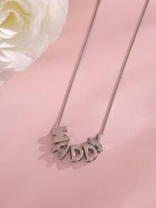 1 pieza Collar con colgante de burbuja 3D con inicial personalizada, joya personalizada con placa con nombre, collar de burbuja redonda con inicial - Regalo personalizado para amigos, parejas y familia, collar con nombre diseñado especialmente - Collar de hueso de serpiente de plata - Ver 4