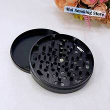 3.9inch Metal Herb Grinder Extra Large 4-Layer Manual Spice Mill Pepper Salt Crusher Mortar Raw Grass Tobacco Grinder Cigarette  Accessories Tool Gift - màu đen - Xem 5
