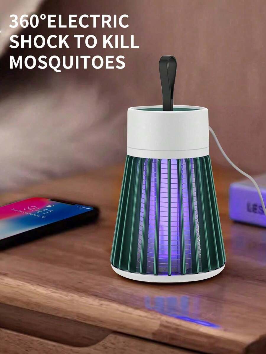1件裝電蚊殺蟲燈,室內/戶外 USB 供電 5V-1A 插電式蚊子驅趕燈,便攜式家用捕蚊燈,光觸媒電蚊殺蟲器,不可充電,適用於客廳、臥室、暗環境露營 - 滅蚊燈 - 查看 1