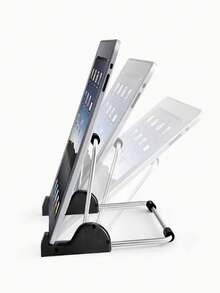 1pc Aluminum Alloy Tablet Stand, Multi-Angle Support For Desktops, Laptops And Tablets, Lightweight And Durable, Foldable And Adjustable Design, Strong Compatibility With Adhesive Pad - Desktop Stand - View 3