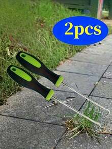 2件裝重型金屬鉤 - 人體工學園藝工具，適用於路徑除草、除苔蘚及狹小空間，無需電池，耐用庭院維護工具，適用於草坪與車道，配件 - 彩色 - 查看 6