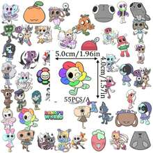 55 piezas Pegatinas de dibujos animados del mundo dandy, pegatinas decorativas creativas y lindas para teléfono, adecuadas para niños y niñas - Multicolor - Ver 3