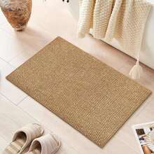 1 pieza Alfombra larga de imitación de yute marrón, lavable a máquina y duradera, adecuada para pasillo, cocina, mesilla de noche, baño, entrada, oficina en casa, lavandería - Alfombra larga fácil de limpiar, alfombra de pasillo, alfombra, alfombra de pasillo, alfombra de área, alfombra, decoración del hogar, alfombra de área de sala de estar, decoración del hogar de sala de estar - Marrón - Ver 9