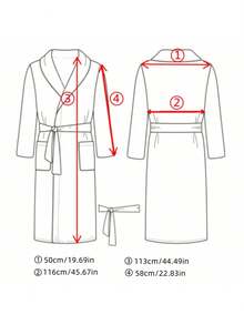 1 buah Jubah Mandi Lembut & Nyaman, Pakaian Santai Unisex untuk Pasangan, Cocok untuk Hotel, Spa, Kolam Renang, Penggunaan Pribadi atau Hadiah - MultiWarna - View 10