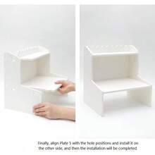 Caja de almacenamiento de escritorio grande, organizador de escritorio multifuncional minimalista y de moda, adecuado para el dormitorio y la oficina - Blanco - Ver 7