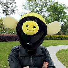 New Cute Bee Plush Helmet Cover Anti-Scratch Warm Helmet Protector For Full & Modular Helmets - Yellow - View 3
