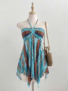 Vestido de vacaciones con estampado colorido para mujer - Multicolor 2 - Ver 10