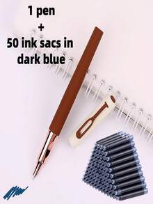 Bộ 1 bút bi + 50 hộp mực thay thế / (1 bút bi kim loại + 50 hộp mực thay thế), Màu sắc cổ điển, Lớp phủ mờ, Thích hợp cho viết hàng ngày, trường học, văn phòng, ký tên kinh doanh, Lựa chọn quà tặng tuyệt vời - Bộ 51 món - Xem 14