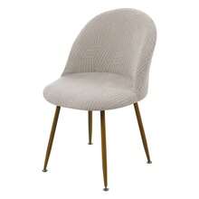 1/4/6pcs Nordic Jacquard Restaurant Chair Covers, Home Low Back Duckbill Chair Slipcovers, Elastic Soft Decorative Seat Covers, Suitable For Weddings And Banquets - Khaki - View 7