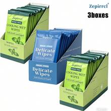 Zepirrcl 1/3 Boxes Disposable Portable Mini Cleaning Wipes For Adults. Soft, Individually Wrapped. Cleanse Your Body Anytime, Anywhere. Suitable For Sports, Outdoor Activities, Picnics, And Parties. 60 Sheets/Box, 15*20CM. - 3BOXES - 查看 9