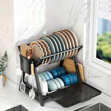1Pc High-Quality Kitchen Tableware Storage Rack, Large Capacity Multi-Layer Drainage & Storage Organizer, Stable Load-Bearing, Easy To Clean & Portable, Suitable For Thanksgiving, New Year Gifting & Daily Kitchen Storage, Efficient Tableware Drying & Organizing, Ideal For Home, Restaurant & Catering Use, Practical Kitchen Storage Essential - Multicolor - View 7