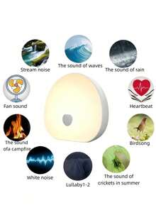 LED White Noise Desk Lamp, RGB Sleep Sound Night Light, USB Charging, Natural Soothing White Noise Generator, Color Changing, Sleep Timer, Perfect For Improving Sleep And Relaxation, Bedroom Lighting, Ambient Lighting, Holiday Gift - Multicolor - View 5