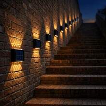 2/4/6/8 piezas Luces de pared solares de alta eficiencia, iluminación con sensor automático, luces LED rectangulares IP44 para exteriores, iluminación de paisaje para patio y pared exterior - 10 LED - Ver 7