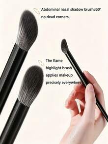 Bộ 3 cọ tán phấn mắt màu đen, cọ highlight và pha màu chính xác, cọ vẽ chi tiết phấn mắt, cọ trang điểm, dụng cụ trang điểm - màu đen - Xem 7