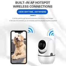 2入組 1080P 智慧監控攝影機,2.4G WiFi 無線網路攝影機,智慧家居 PTZ 縮放,隱藏式紅外線夜視,雙向對講,動態追蹤,室內寵物監控,嬰兒監控,緊湊設計,結構可靠,適合家長與寵物飼主 - 白色 - 查看 7