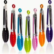 1/2PCS Random Color Heat-Resistant Stainless Steel Food Tongs, Dessert Tongs, Bread Tongs, BBQ Tongs, Anti-Scald Meat Tongs, Kitchen Utensils - Multicolor - View 5