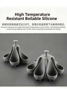 新款硅胶煮蛋器，耐热煮蛋器，煮蛋架和模具，家用鸡蛋支架 - 彩色 - 查看 4
