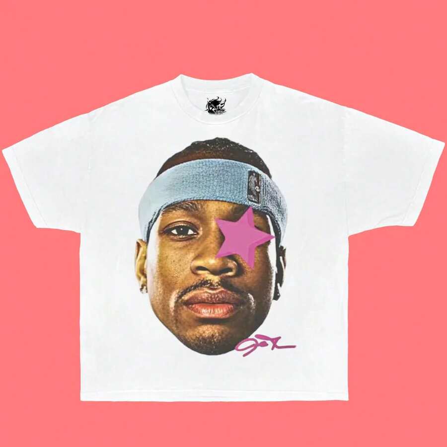 Unisex Graphic T-Shirts, 220g Cotton, Crew Neck, Short Sleeve, Loose Fit Basketball Icon AI Pink Star T-Shirt, Oversized, Graphic Print, Streetwear Style, Y2K, Funny, Christmas Gift T-Shirt, Meme, For Kids, Vintage Band Fan Favorite Merchandise, Clothing For Music Icon Fans. - 青少年 XS 碼(22.16 新加坡元) - 查看 1