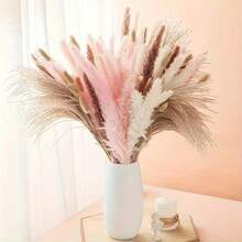 Brown Artificial Reed Grass Bouquet, Large Rabbit Tail Grass, 43.18cm Bohemian Style Fluffy Artificial Reed, Wedding Home Tabletop Party Decoration (Classic Style) - Pink - View 1