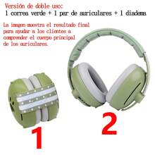 2 En 1 Orejeras Antiruido Bebe 0-4 Protector Auditivo - Verde - Ver 4