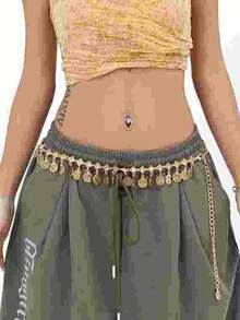 Boho Jazz Dance Scarf: Vintage Fringe Shawl And Waist Belt - 異國咖色長巾 - 查看 9