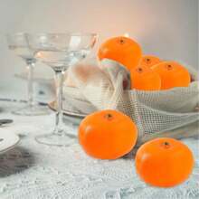 Artificial Oranges, Plastic-Look Oranges, Artificial Oranges, Decorative Fruit Trays, Suitable For Furniture Decoration, Kitchen Decoration, Window Displays, And Photography Props. - Orange-6pcs - View 6