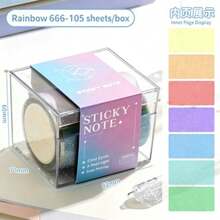 Hộp 105 tờ giấy ghi chú trong suốt màu ngọc trai, dùng để ghi chú, đồ dùng học tập, cho học sinh, mùa tựu trường. - Một cỡ - Xem 8