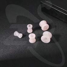 1 Pair Double Flared Nature Stone Ear Tunnel Plugs Gauges For Ear 4G 2G 0G 00G 1/2 Gauge Earrings Piercing Jewelry For Men Women - 粉色 - 查看 3