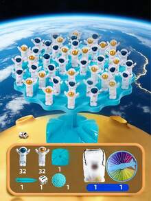 New Board Game – 2-Player Spaceman Balance Challenge (64 Spacemen + Roulette + Dice), Perfect For Holiday Parties, Romantic Couples & Friends, Halloween Christmas Gift - Space-themed Balance Game - View 13