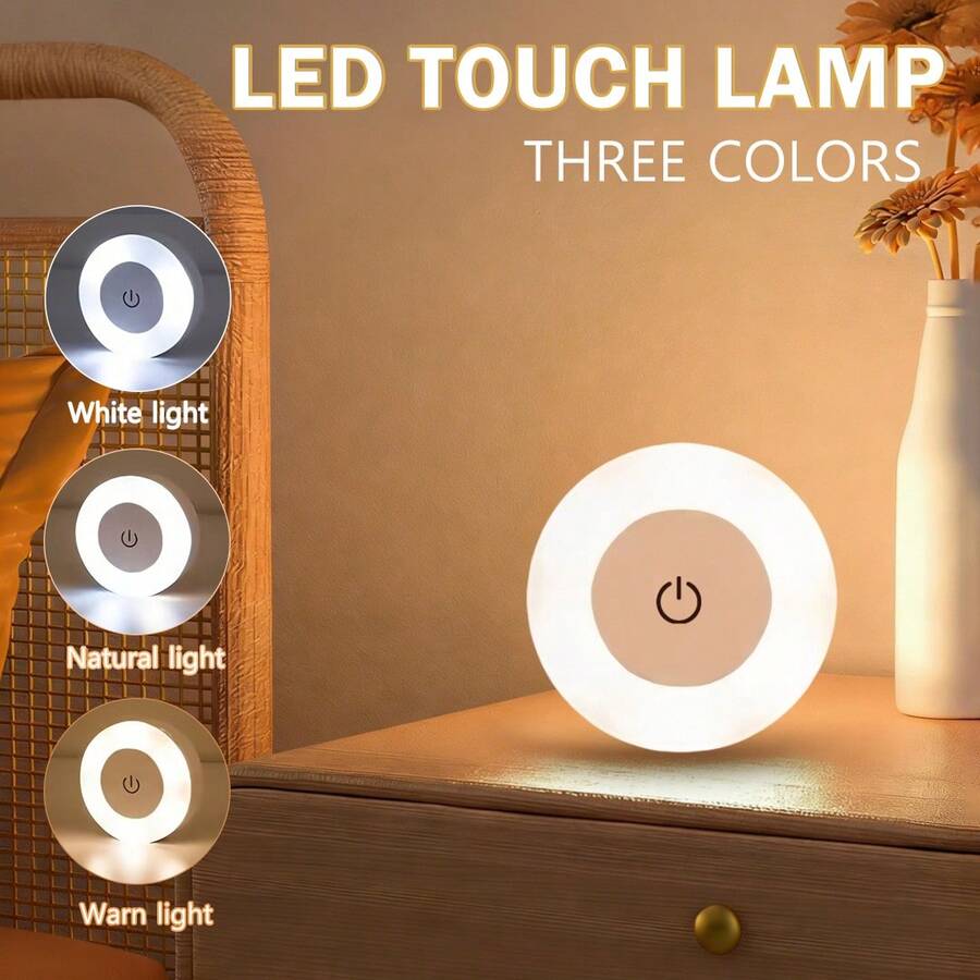 1pc USB Rechargeable LED Night Light, Dimmable - Suitable For Bedroom, Bathroom, Office Wall-Mounted Ambient Lamp - Modern Minimalist Design, Dimmable Light | Wall Lamp | Energy-Efficient LED, Bedroom LED Light