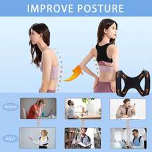 Comfortable Breathable Posture Corrector - Adjustable Corrector - Seamless Back, Spine, Neck And Shoulder Support - Suitable For Daily Wear - Clavicle Stabilization - Promotes Healthy Posture, Prevents Hunchback - Unisex Training Vest - Black - View 12